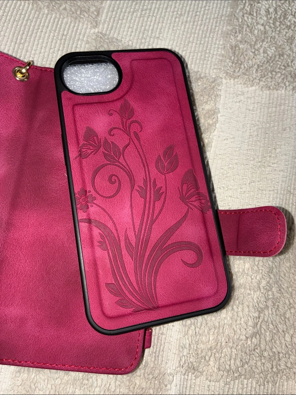 Stylish Floral Wristlet Phone Case - Pink iPhone 16e